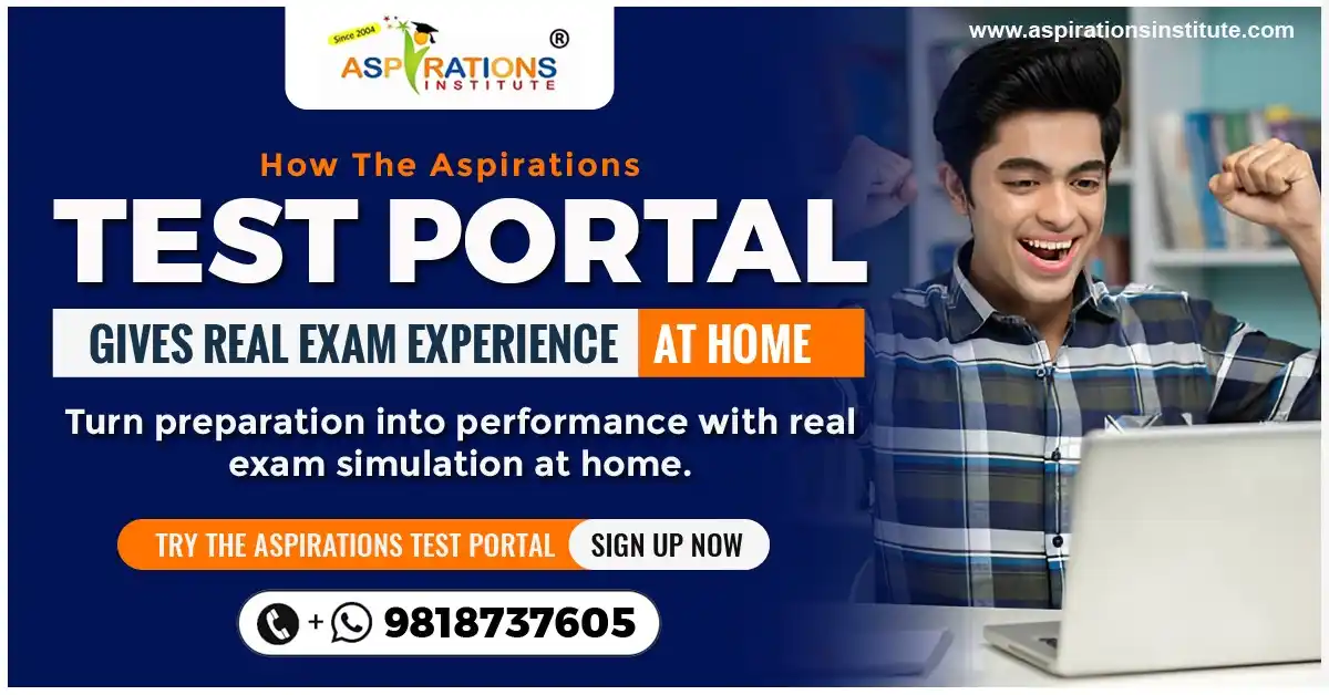 Aspirations Institute online test portal giving real exam experience to CBSE and competitive exam students at home.
