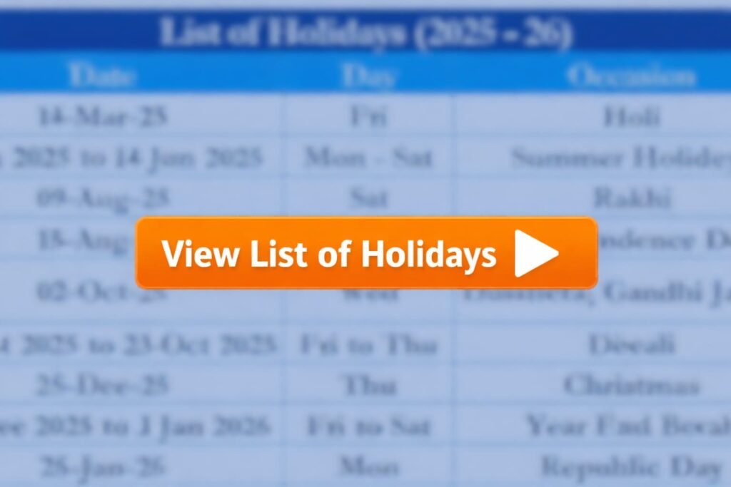 List of Holidays