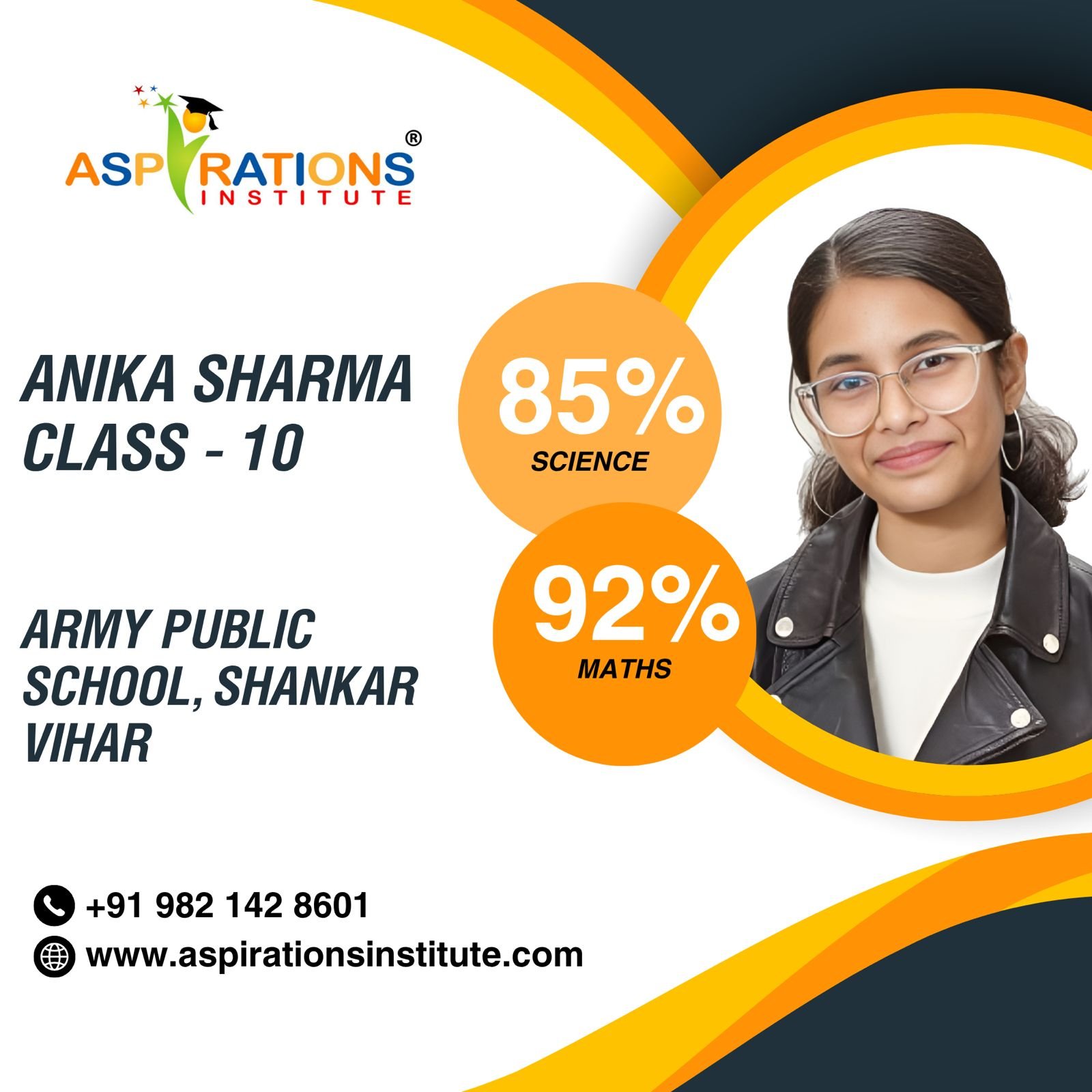 Aspirations Institute – Best CBSE Coaching in Dwarka Delhi | Classes 7–12 Tuition 11 Anika Sharma Class 10