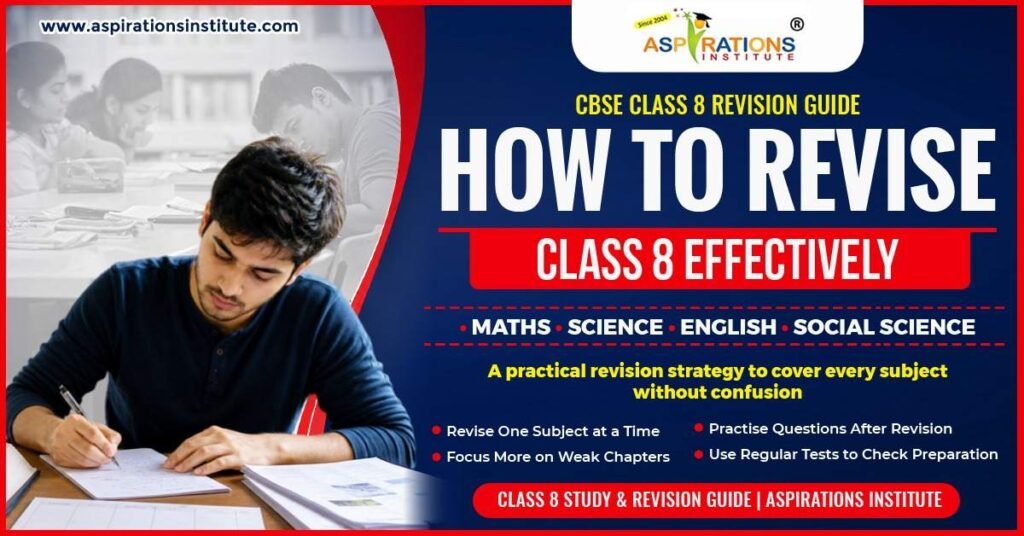 How to revise Class 8 Maths, Science, English and Social Science effectively with a practical revision strategy