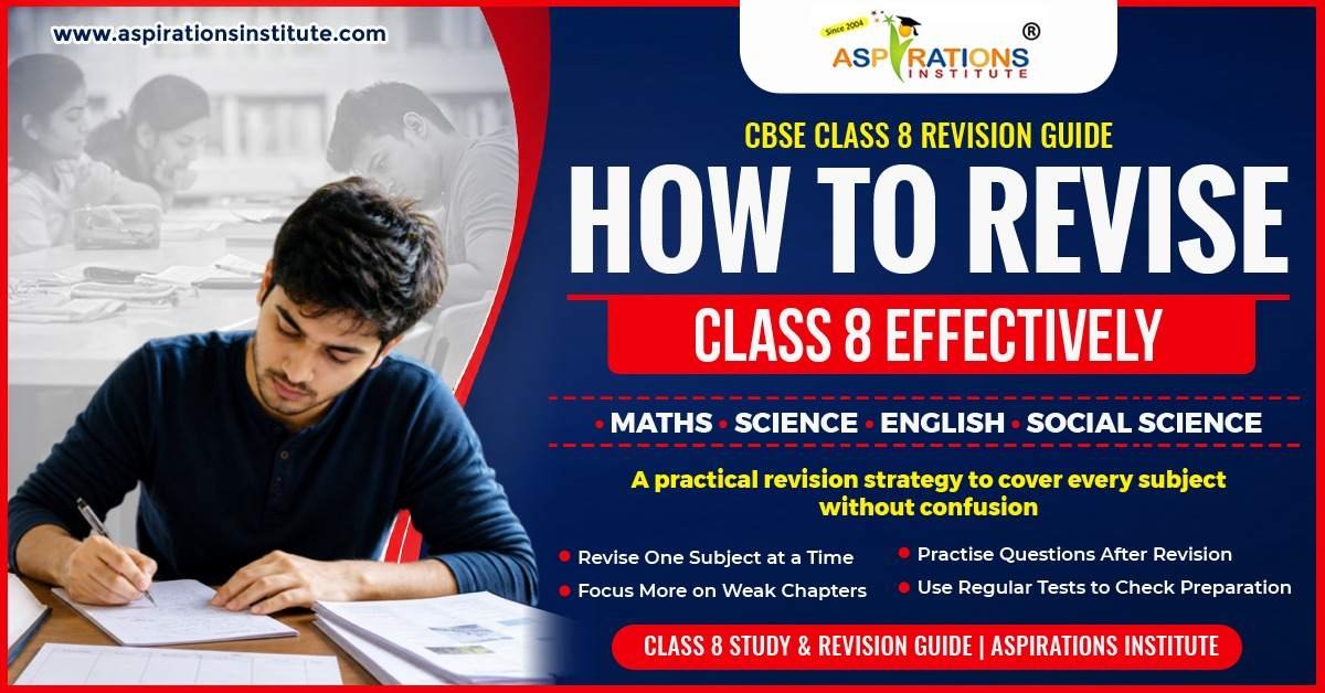 How to revise Class 8 Maths, Science, English and Social Science effectively with a practical revision strategy